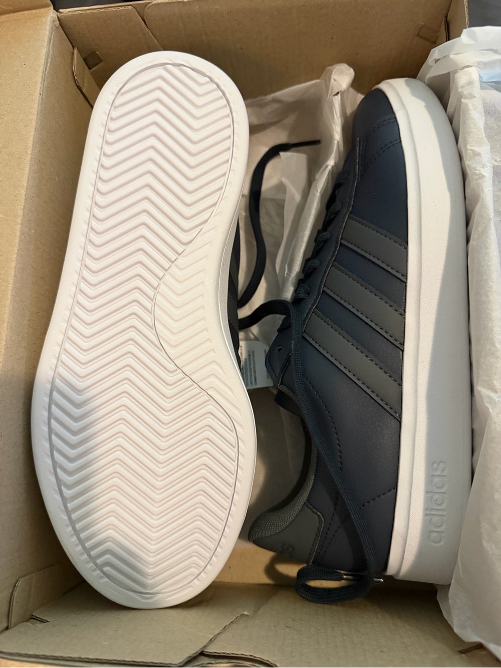 adidas Men’s Grand Court 2.0 Sneakers — Navy/Gray/White - Picture 4 of 6